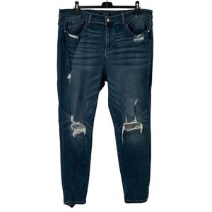Judy‎ Blue Women's Distressed Skinny Fit Jeans Dark Wash Denim Size 20W